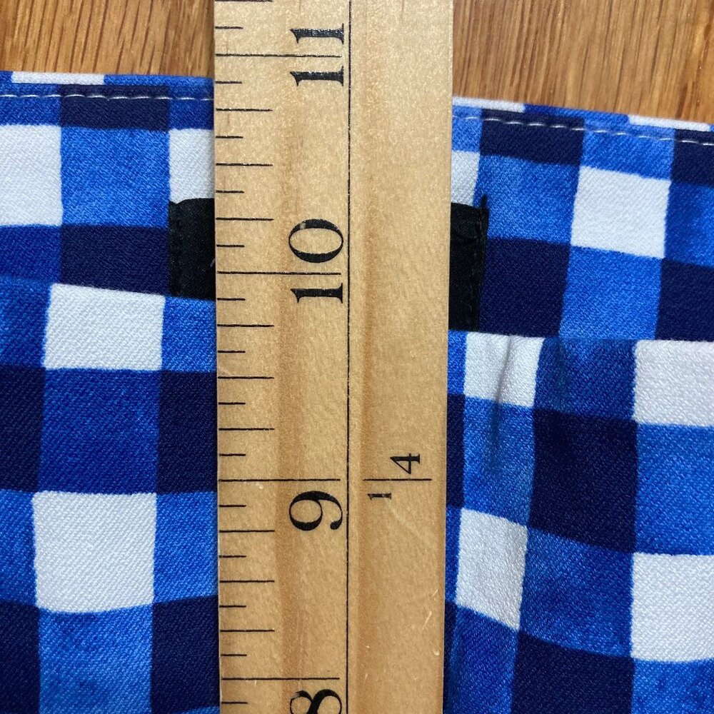 Talbots Chatham Slim Ankle Pants, Blue and White Cotton Gingham Pockets, size 2 - Picture 8 of 10